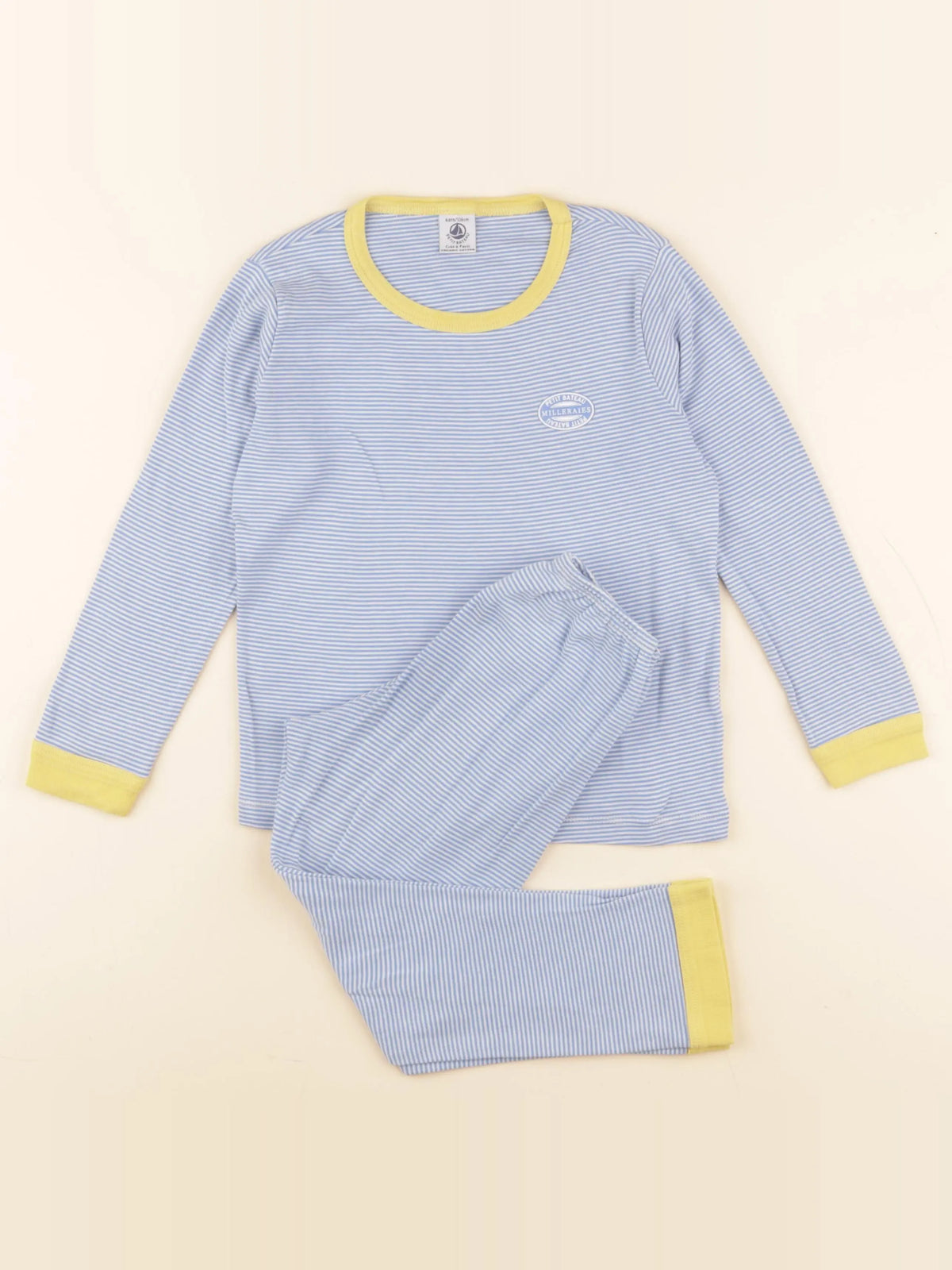Petit Bateau - pyjama coton bleu - 6 ans