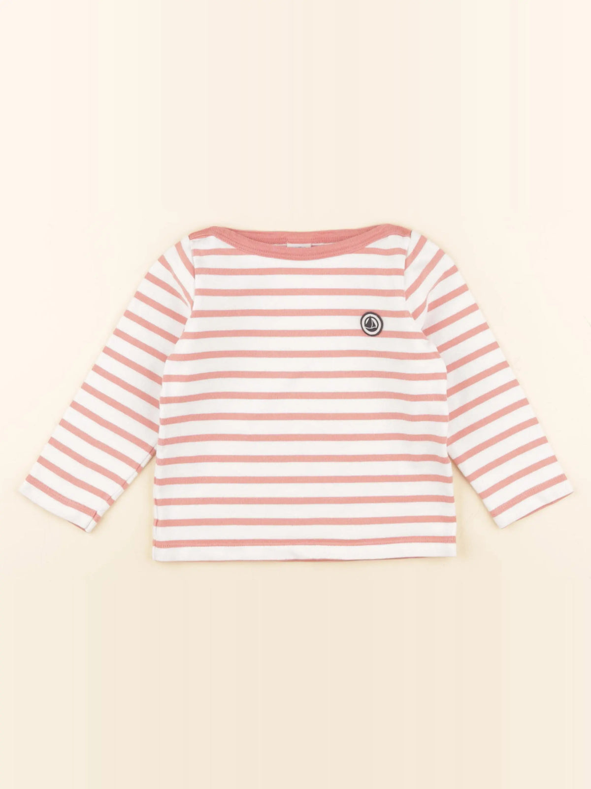 Petit Bateau - tee-shirt blanc, rose - 3 ans
