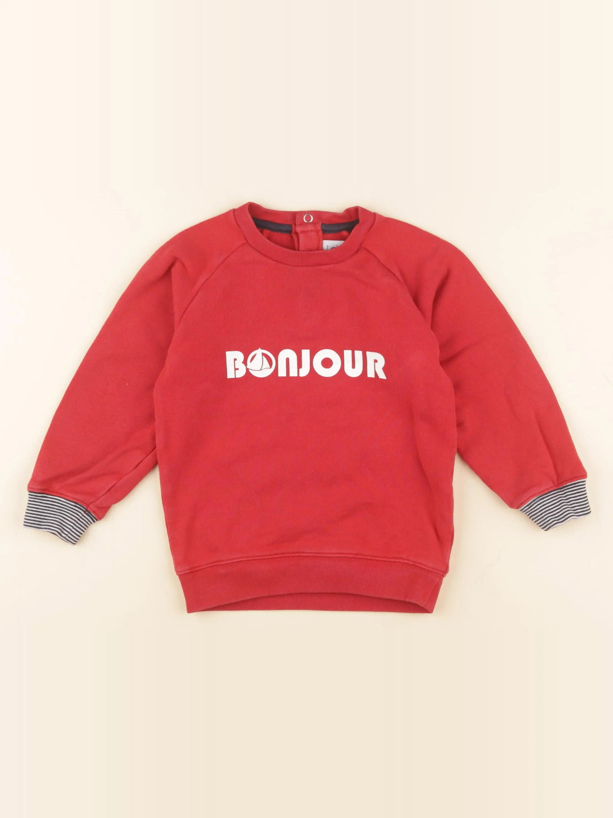 Petit Bateau - sweat rouge - 36 mois