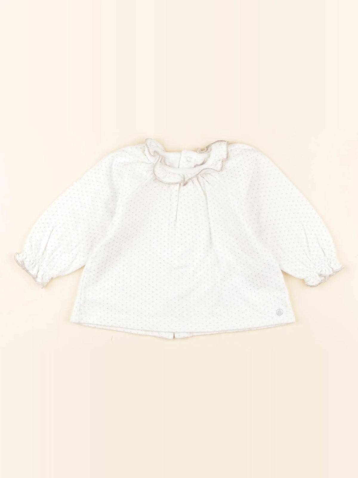 Petit Bateau - sweat blanc, gris - 6 mois