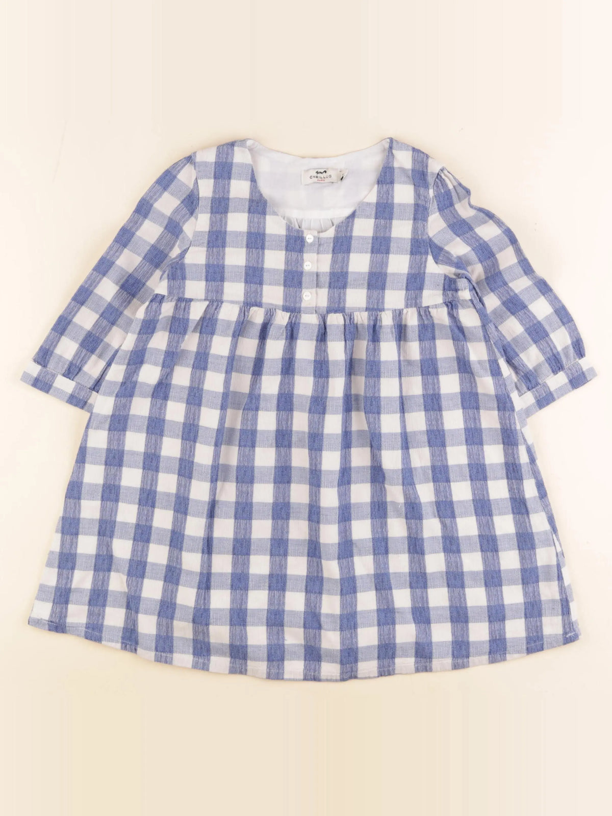 Cyrillus - robe blanc, bleu - 6 ans