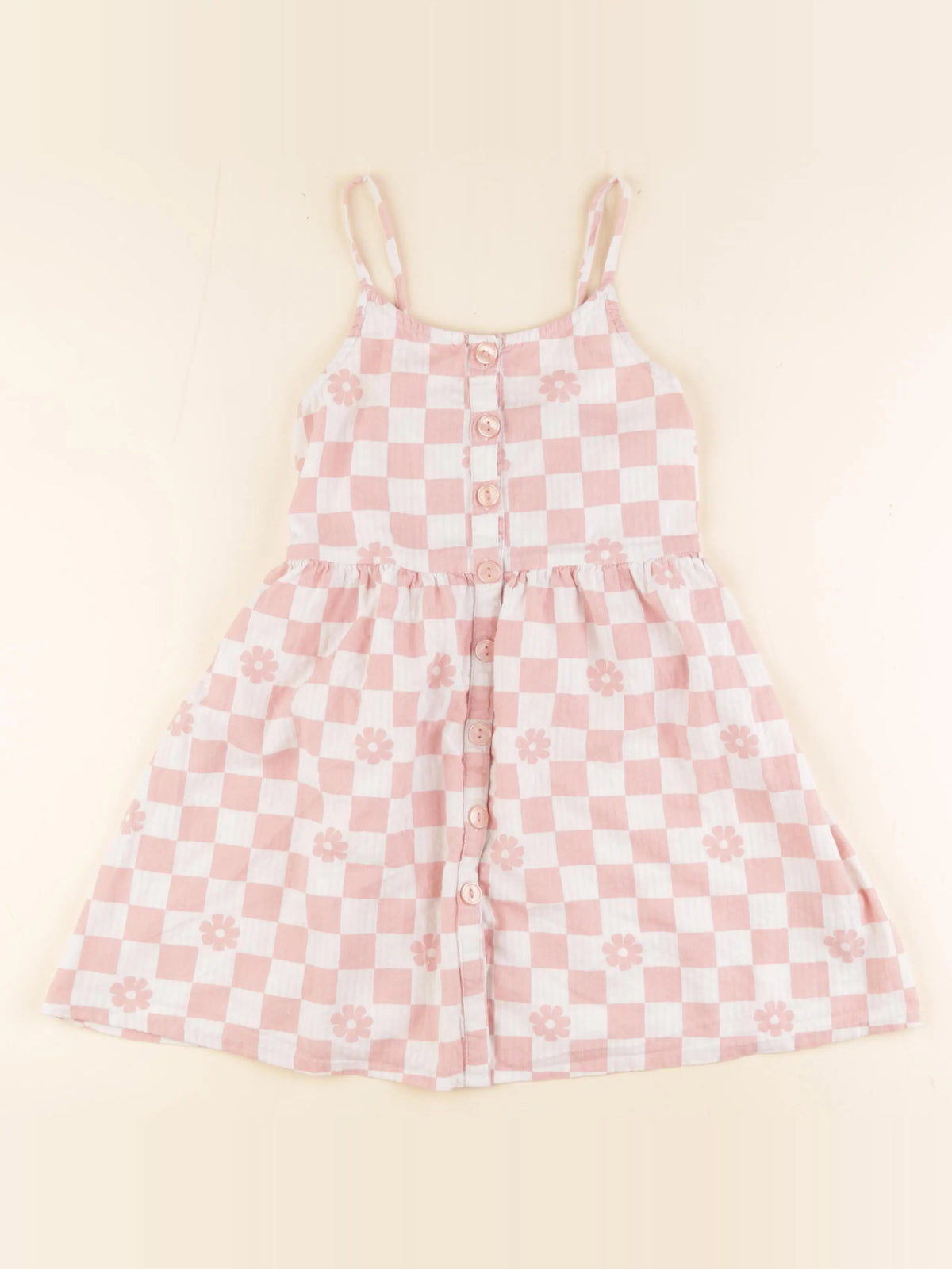 Monoprix - robe rose, blanc - 4/5 ans