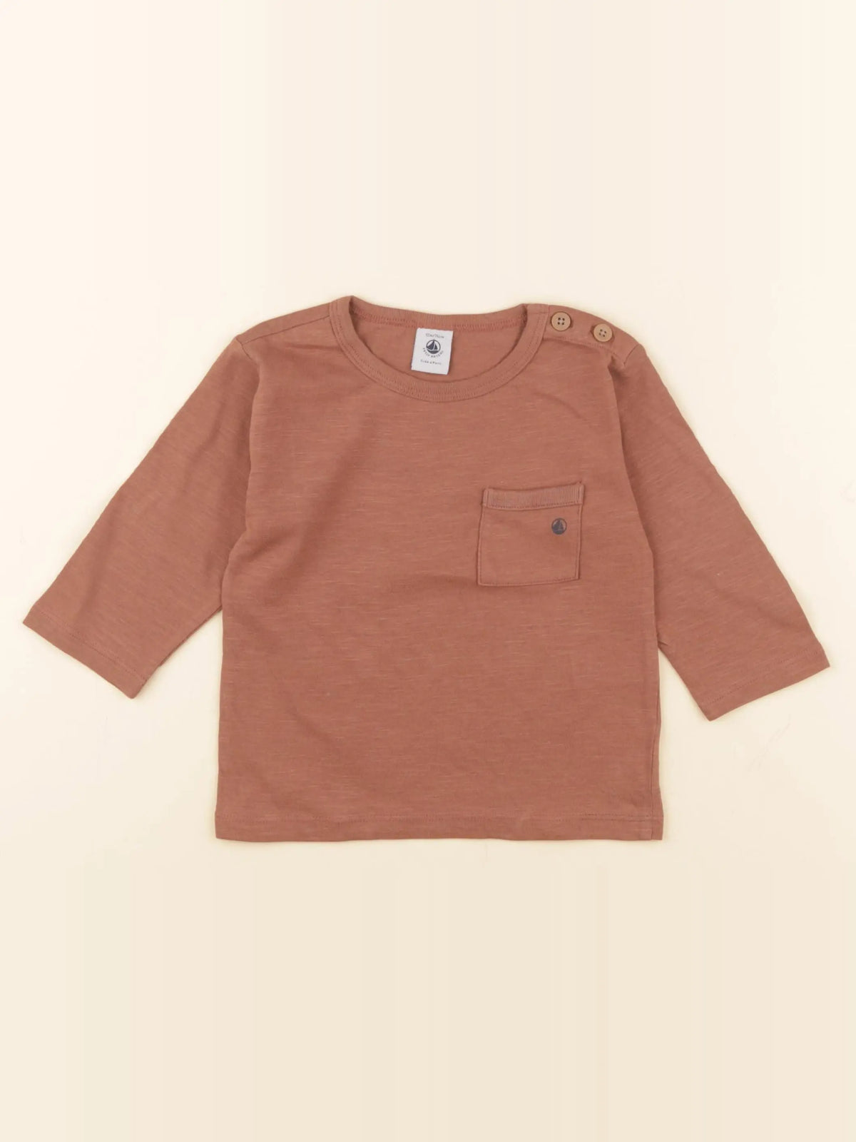 Petit Bateau - tee-shirt marron - 12 mois