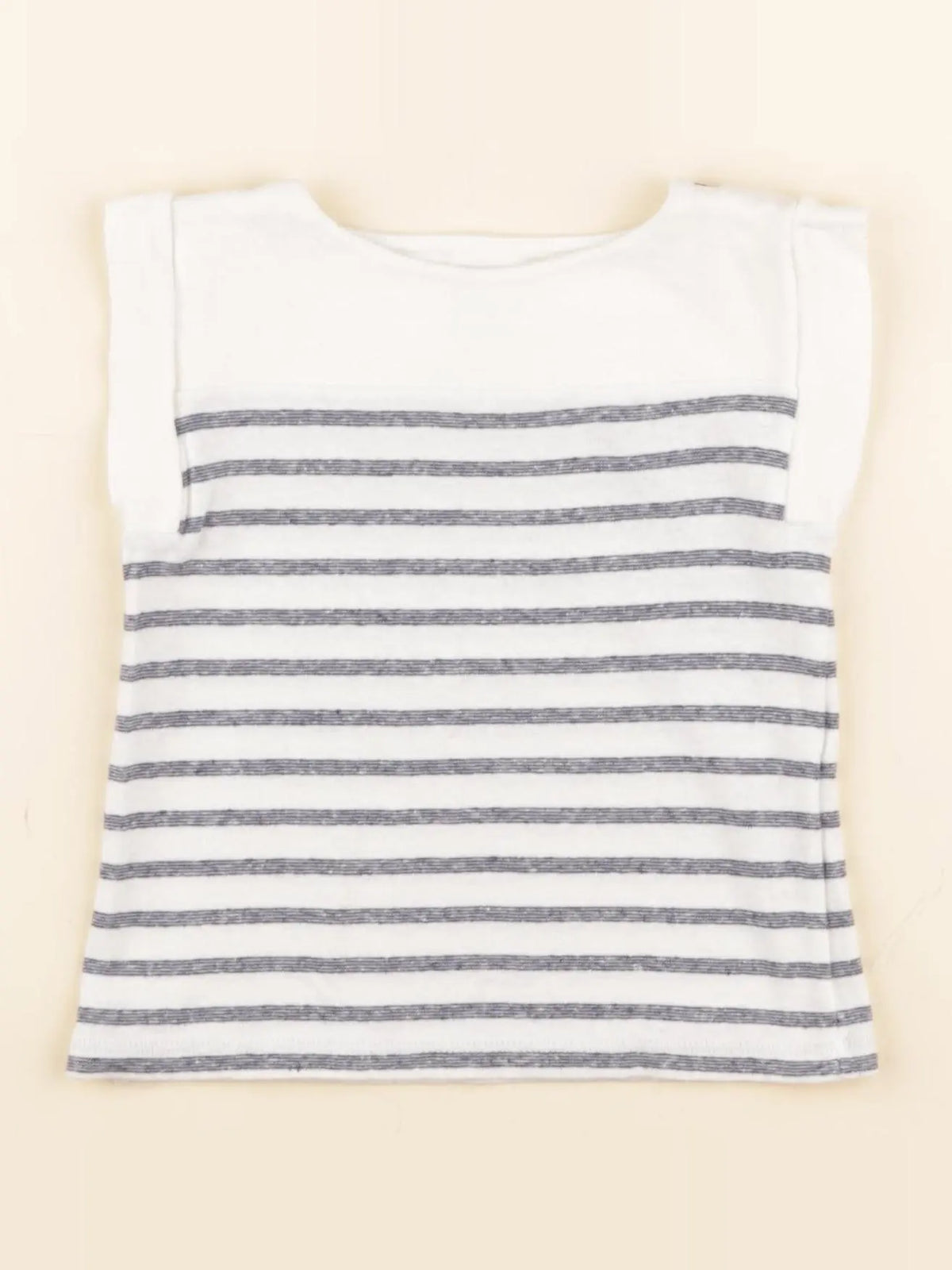 Petit Bateau - tee-shirt blanc, bleu - 18 mois