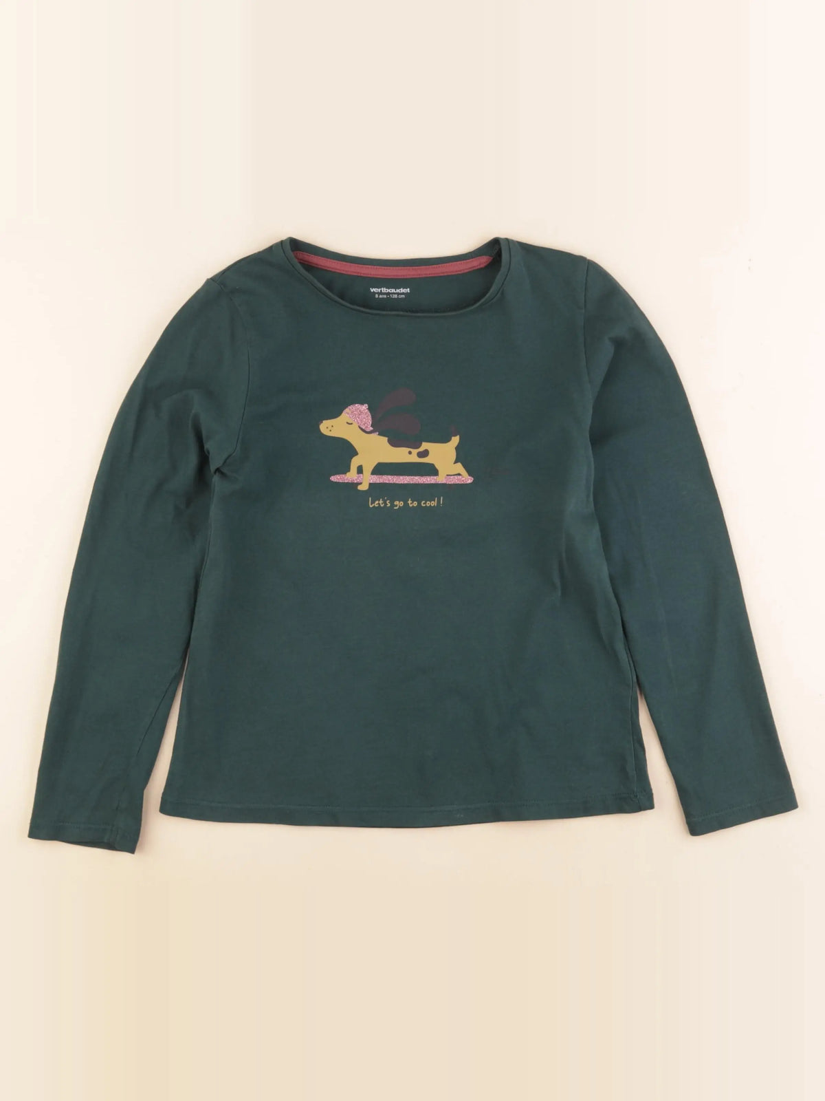Vertbaudet - tee-shirt vert - 8 ans