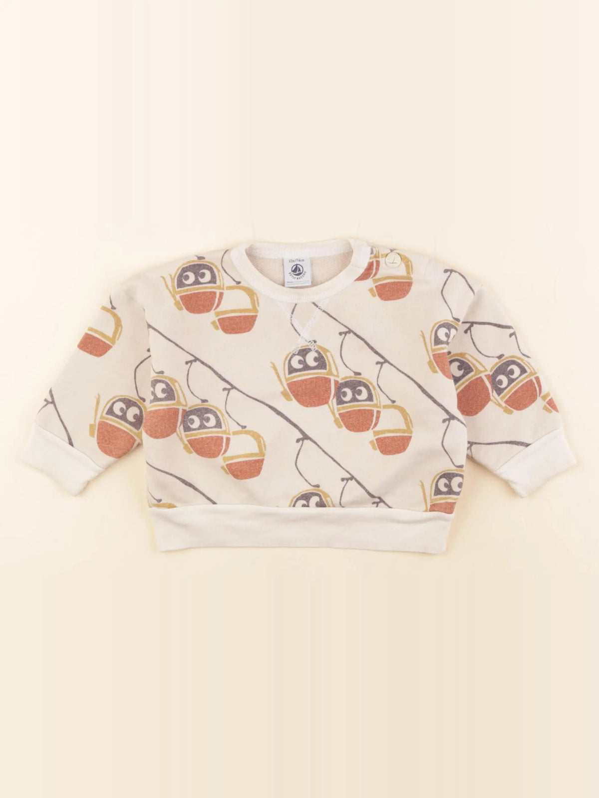 Petit Bateau - sweat beige - 12 mois