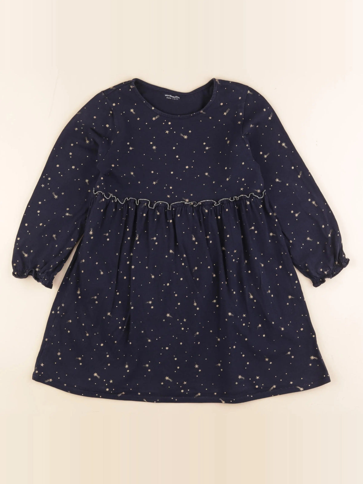 Vertbaudet - robe bleu, or - 6 ans