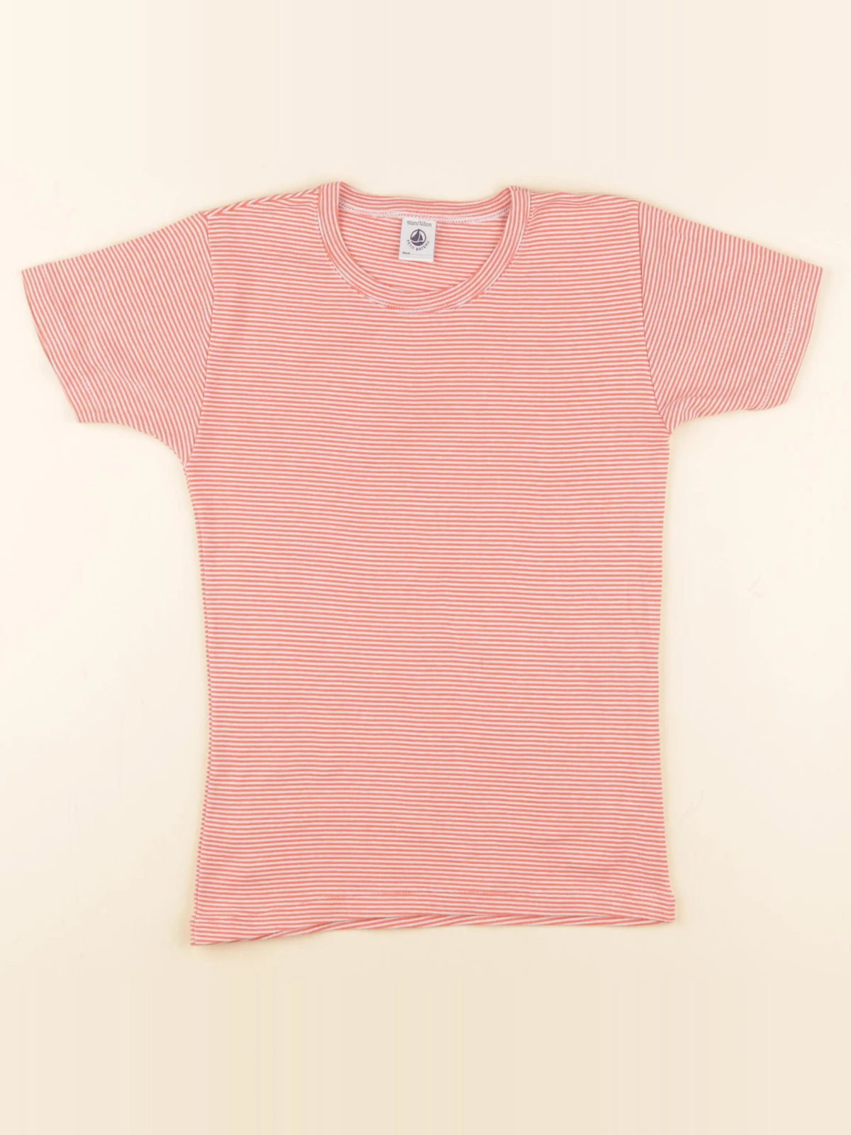 Petit Bateau - tee-shirt blanc, orange - 10 ans
