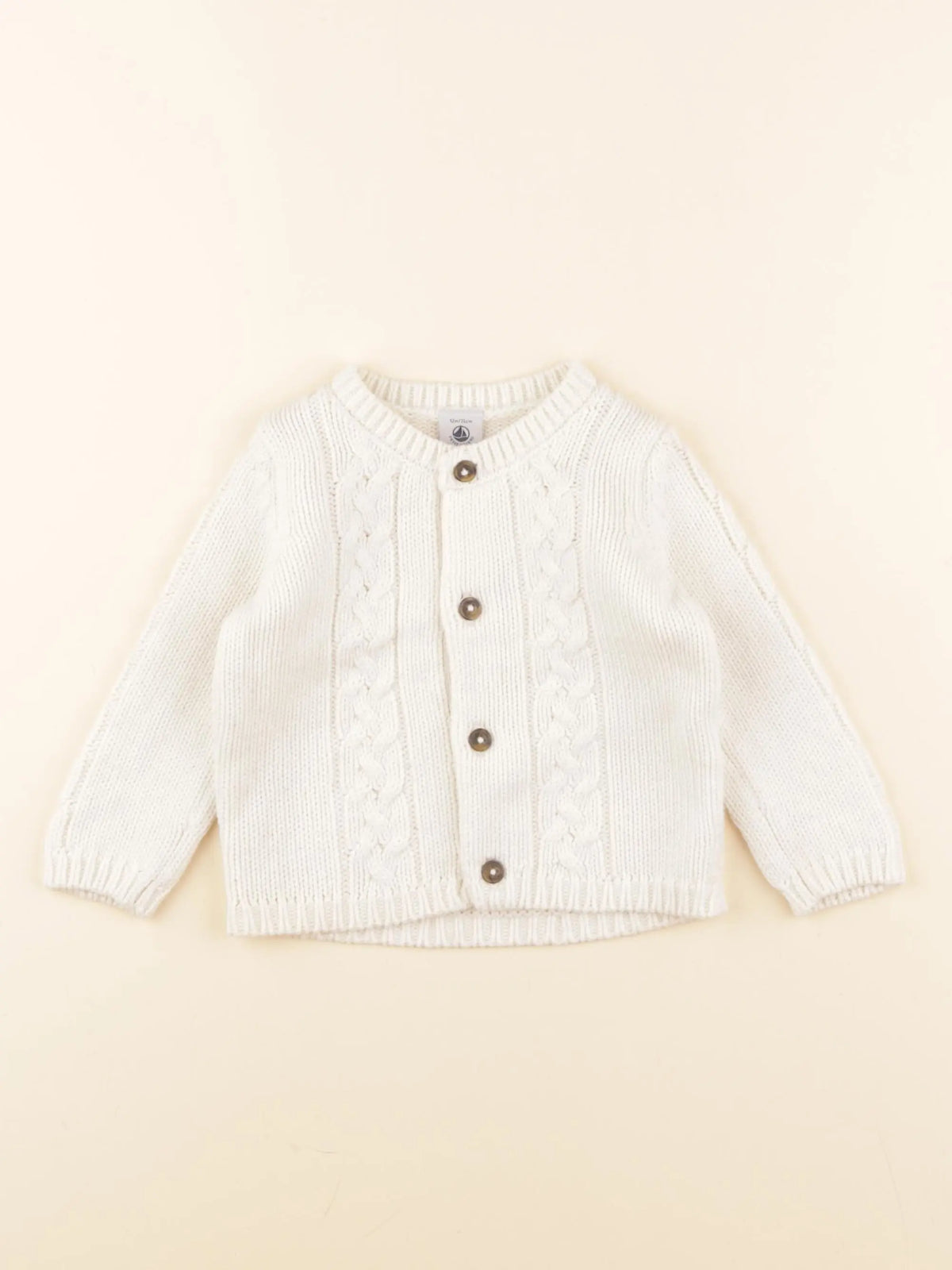 Petit Bateau - gilet beige - 12 mois