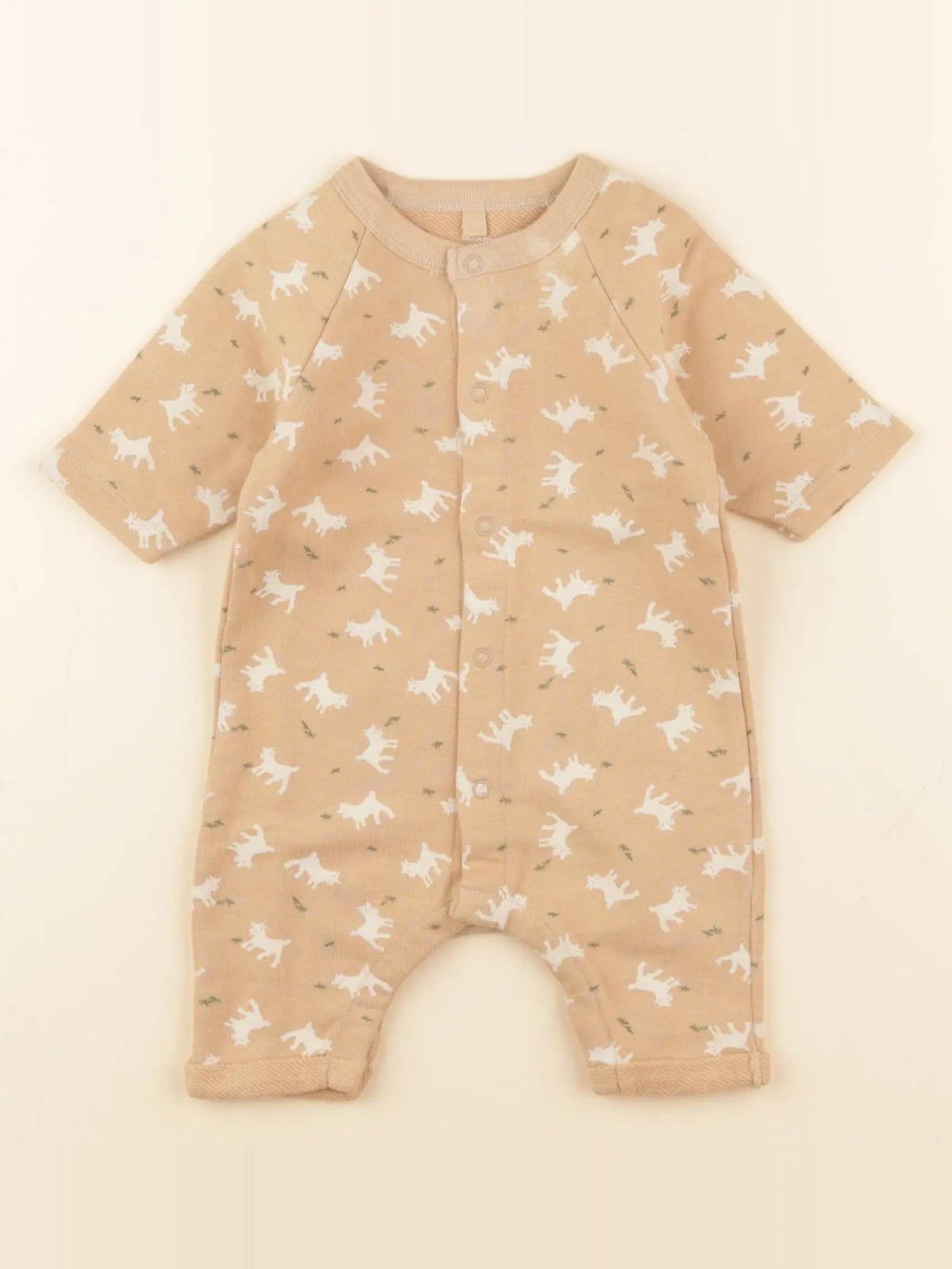 Petit Bateau - pyjama coton marron - 1 mois