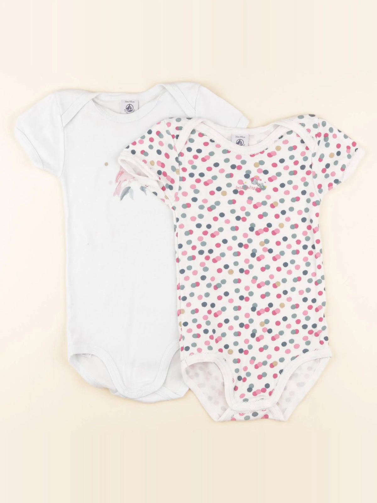 Petit Bateau - lot de 2 bodies en coton multicolore - 36 mois