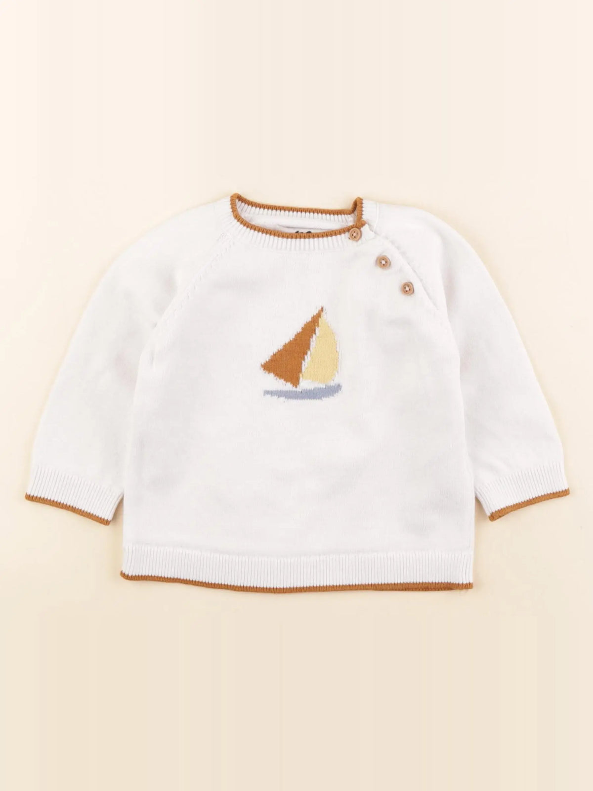 Cyrillus - pull blanc - 9 mois