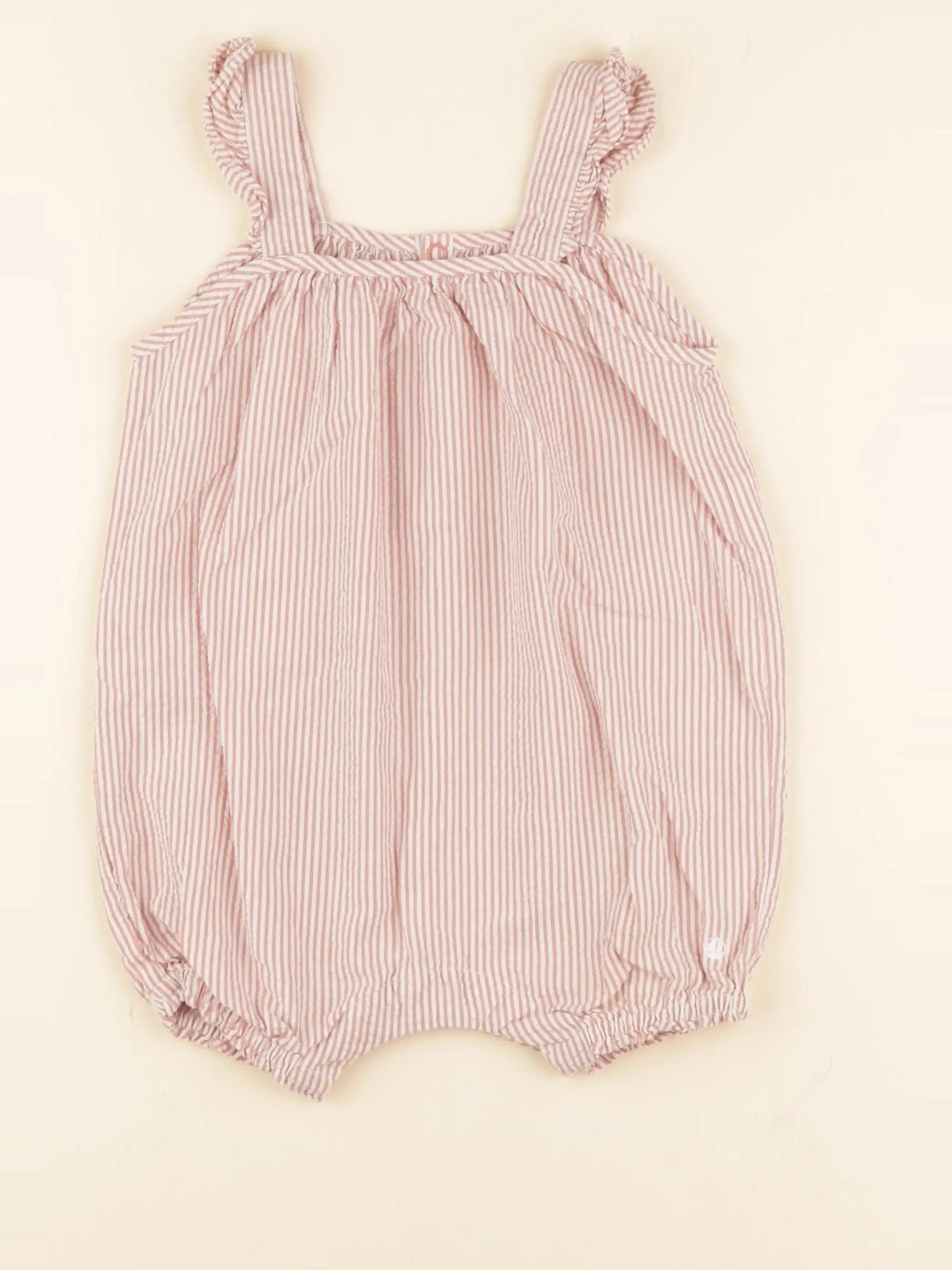 Petit Bateau - combinaison beige, rose - 6 mois