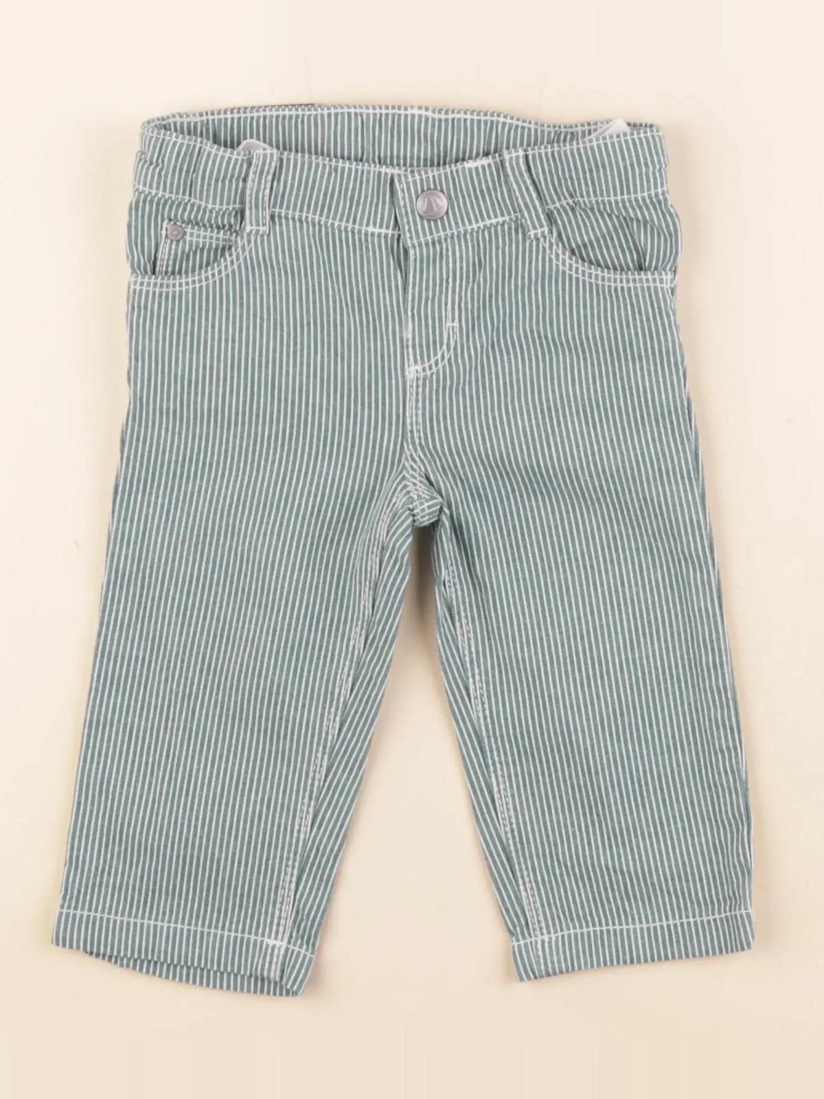 Petit Bateau - pantalon vert - 6 mois