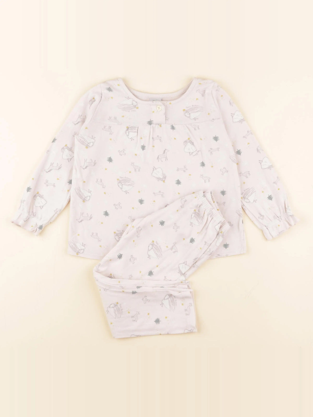 Petit Bateau - pyjama coton rose - 3 ans