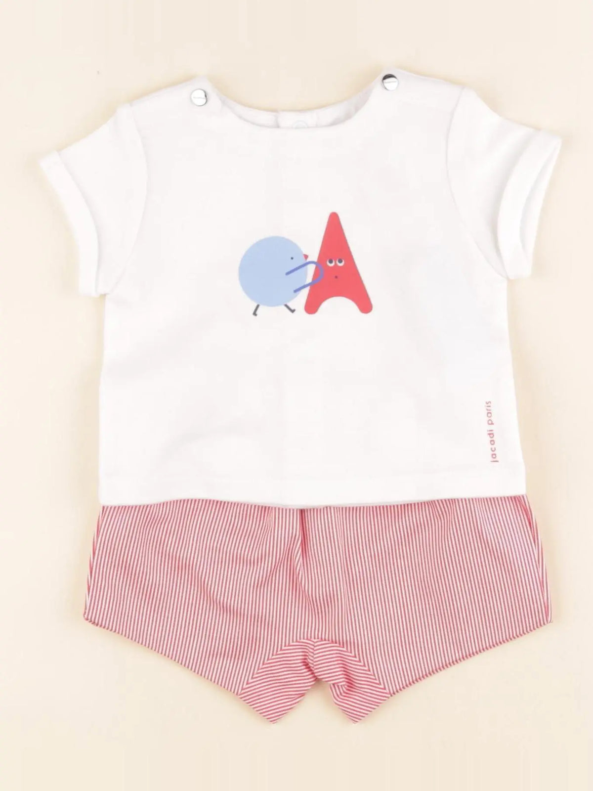 Jacadi - ensemble blanc, rouge - 3 mois