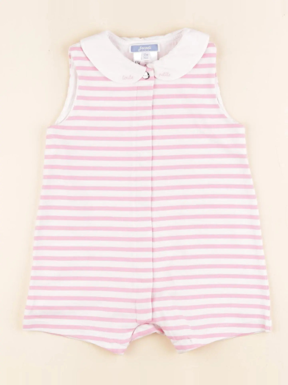 Jacadi - combinaison blanc, rose - 12 mois