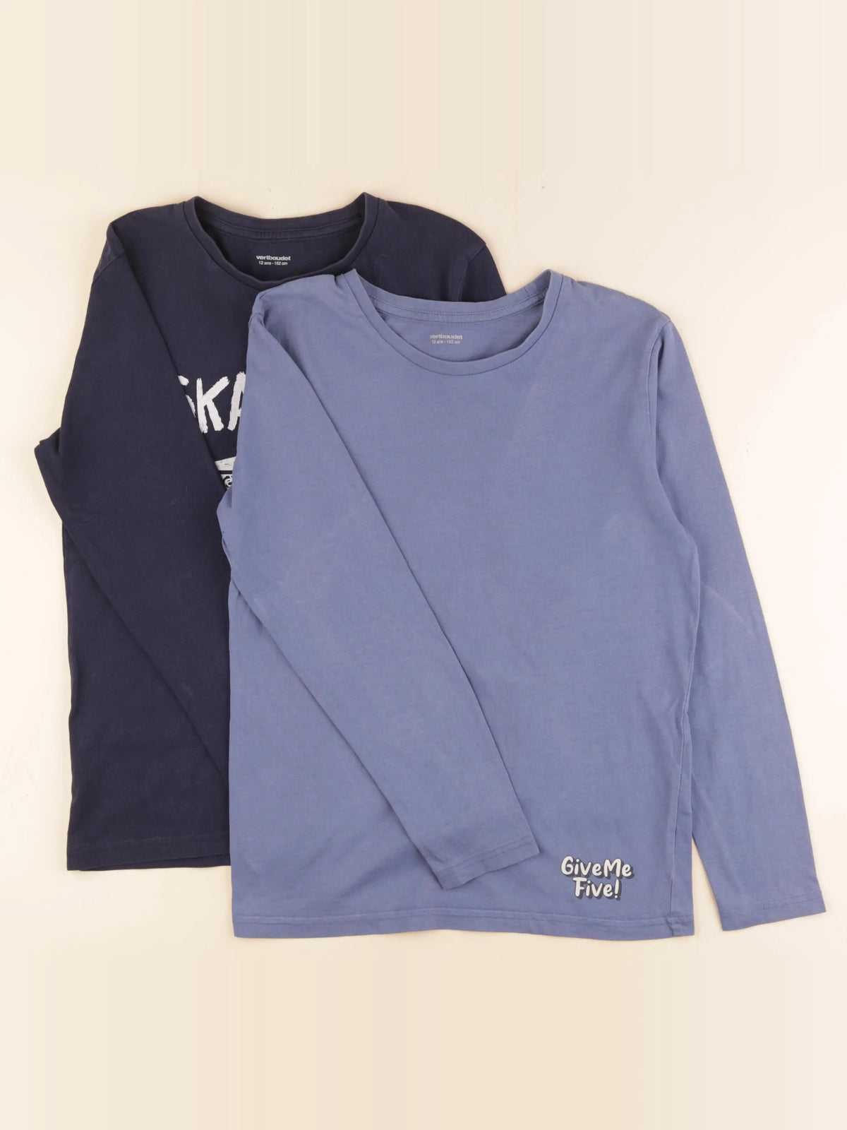 Vertbaudet - lot de 2 tee-shirts bleu - 12 ans