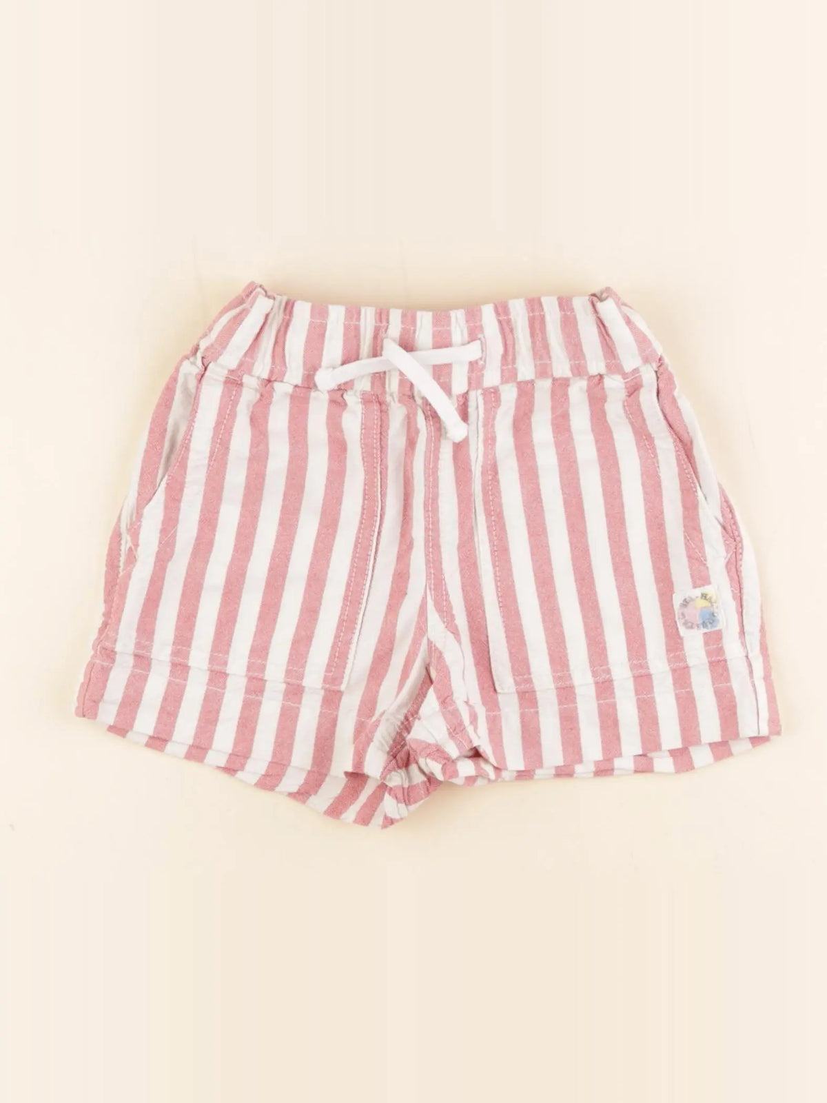 Monoprix - short blanc, rose - 3 ans
