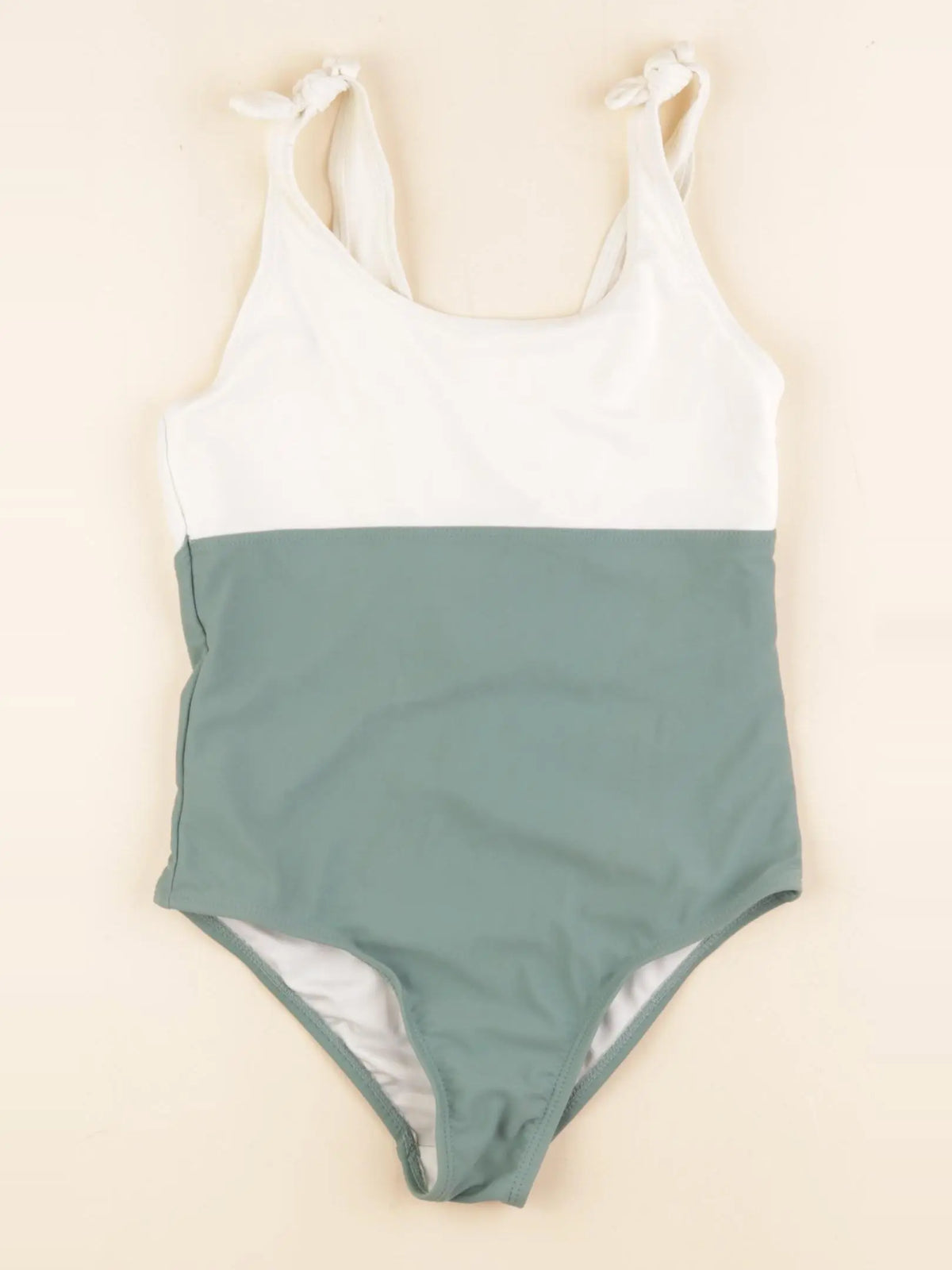 Cyrillus - maillot de bain beige, vert - 10 ans