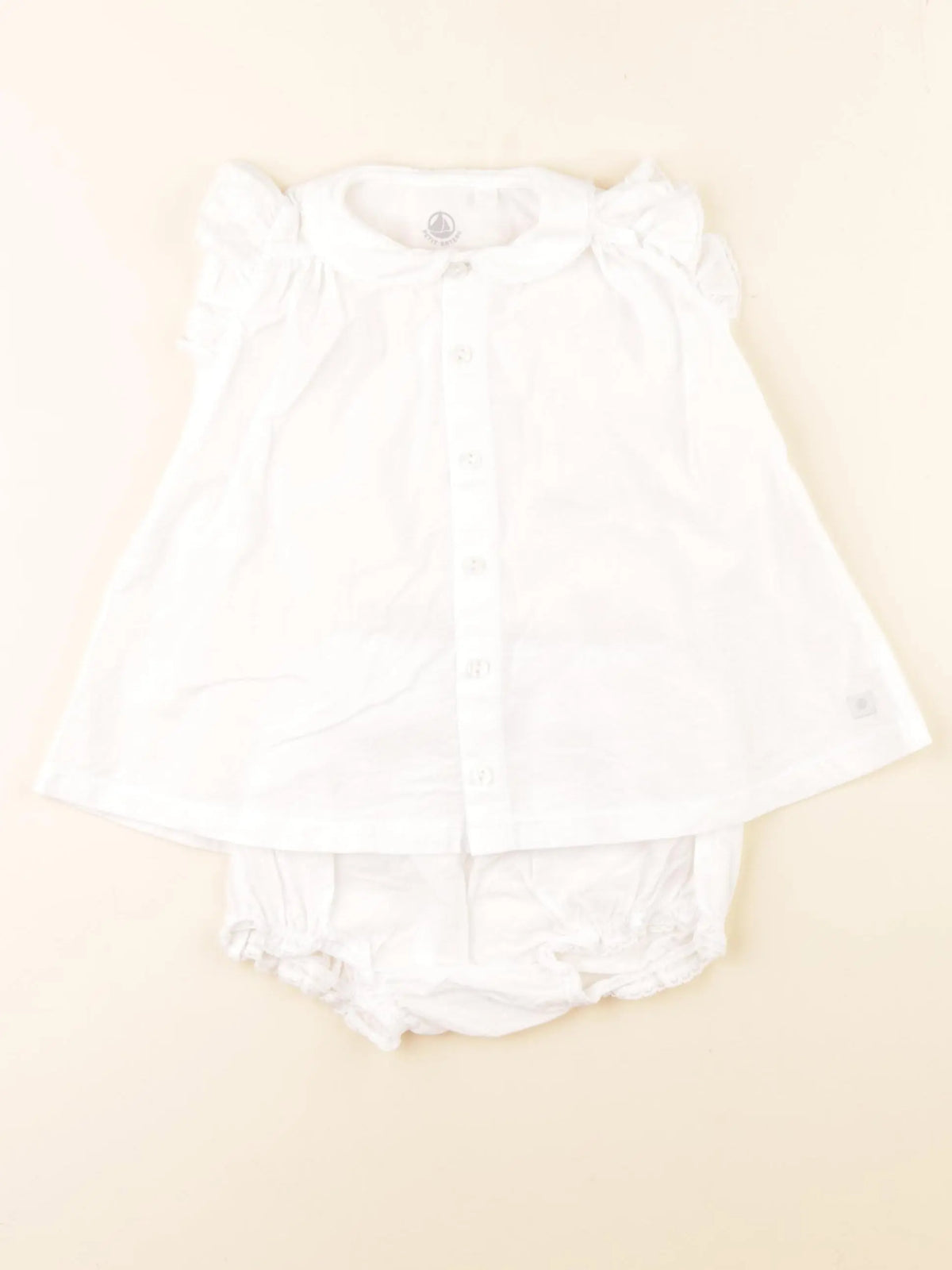 Petit Bateau - robe blanc - 6 mois