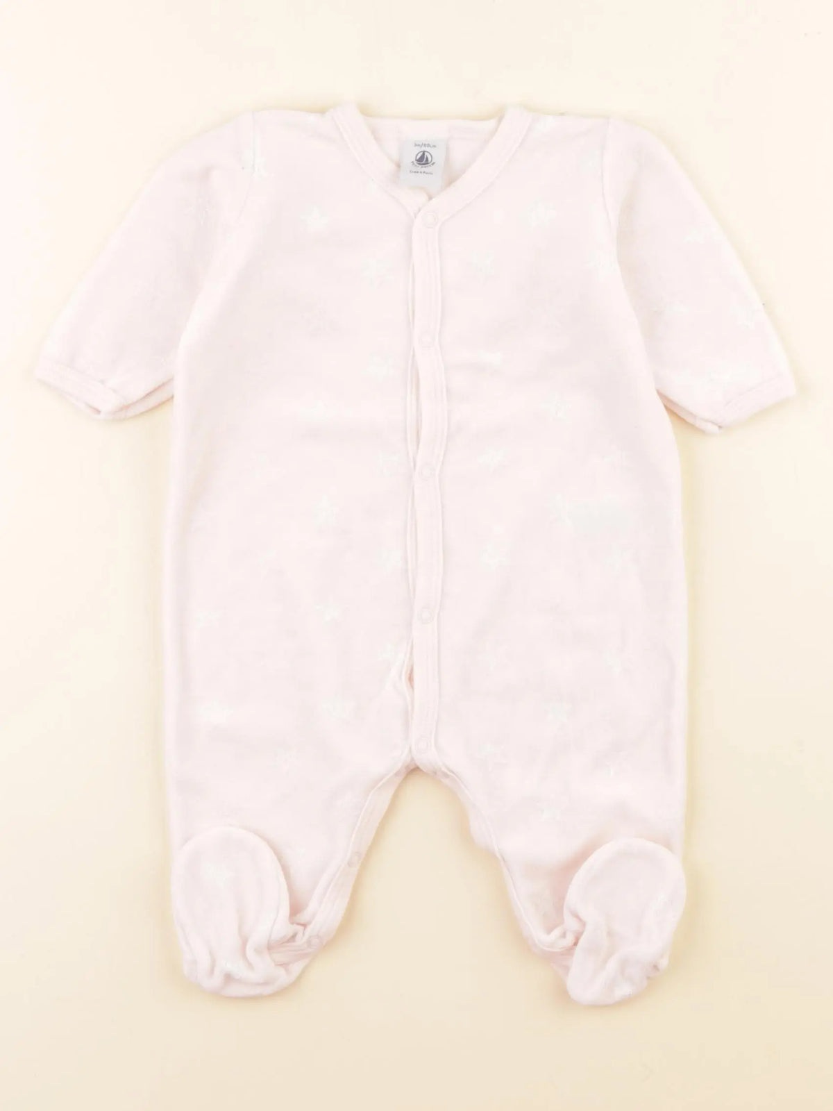 Petit Bateau - pyjama velours rose - 3 mois