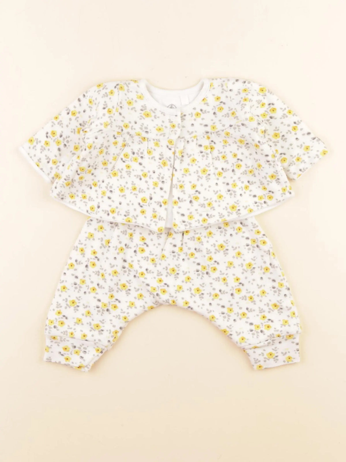 Petit Bateau - ensemble jaune - 1 mois