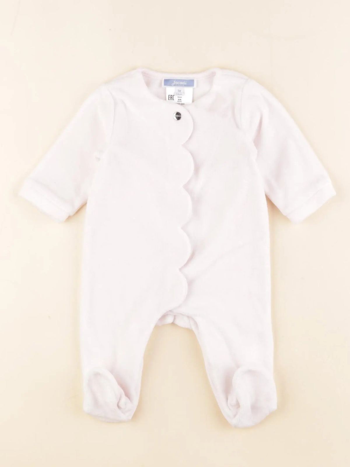 Jacadi - pyjama velours rose - 1 mois