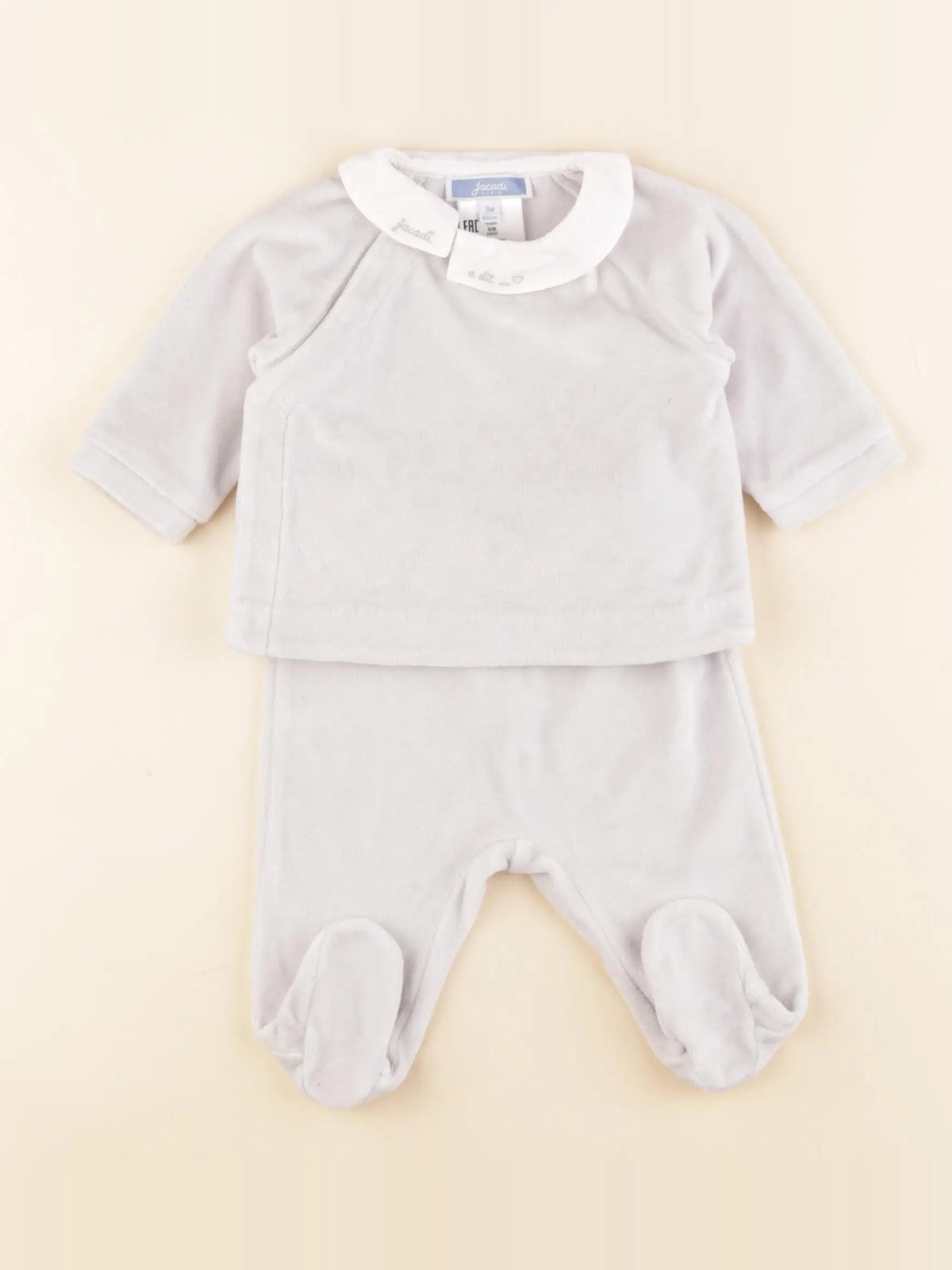 Jacadi - pyjama velours gris - 3 mois