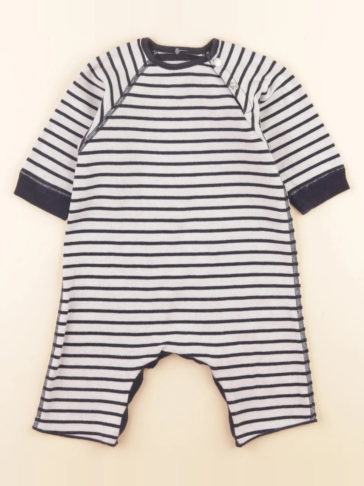 Petit Bateau - combinaison blanc, bleu - 6 mois