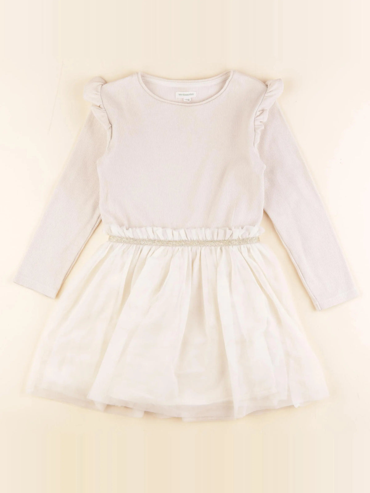 Vertbaudet - robe beige - 6 ans