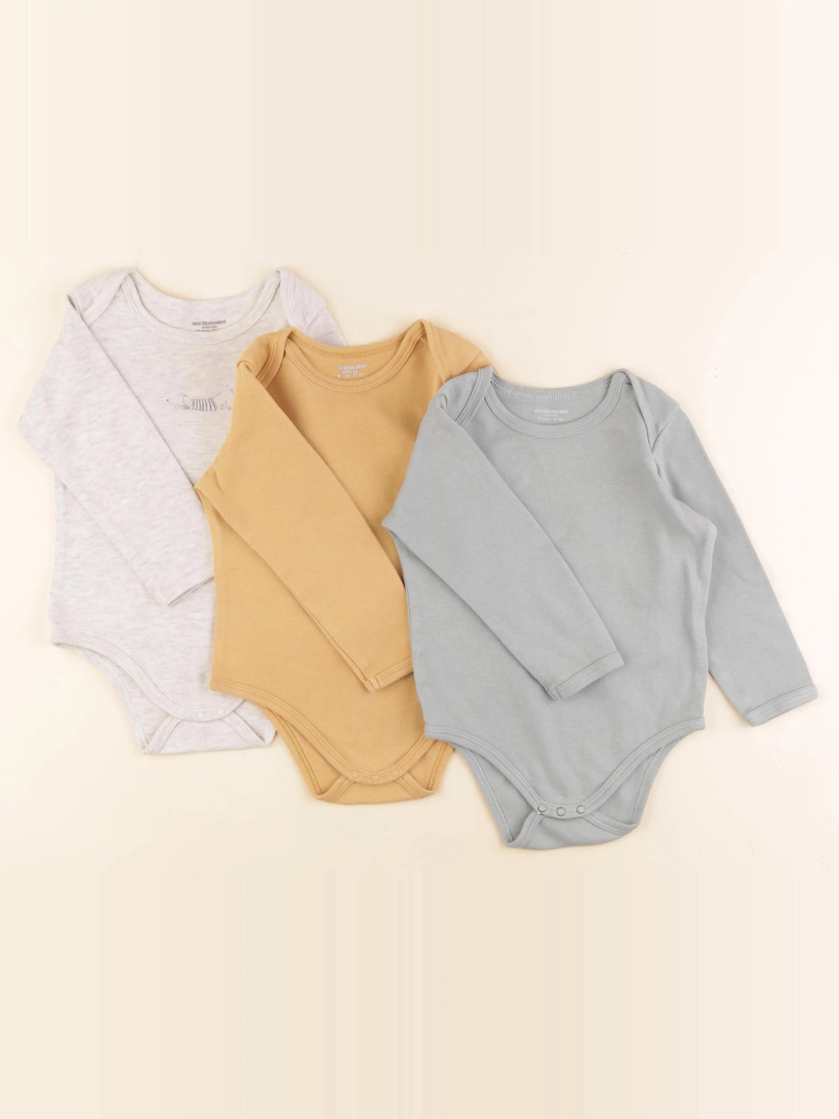 Vertbaudet - lot de 3 bodies en coton multicolore - 36 mois