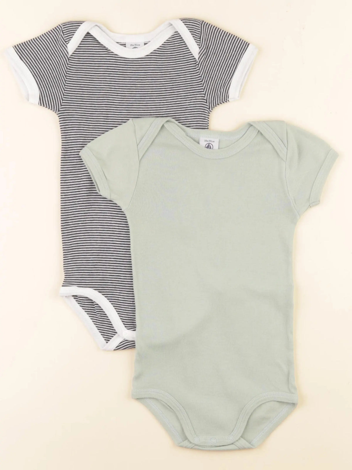Petit Bateau - lot de 2 bodies en coton multicolore - 18 mois