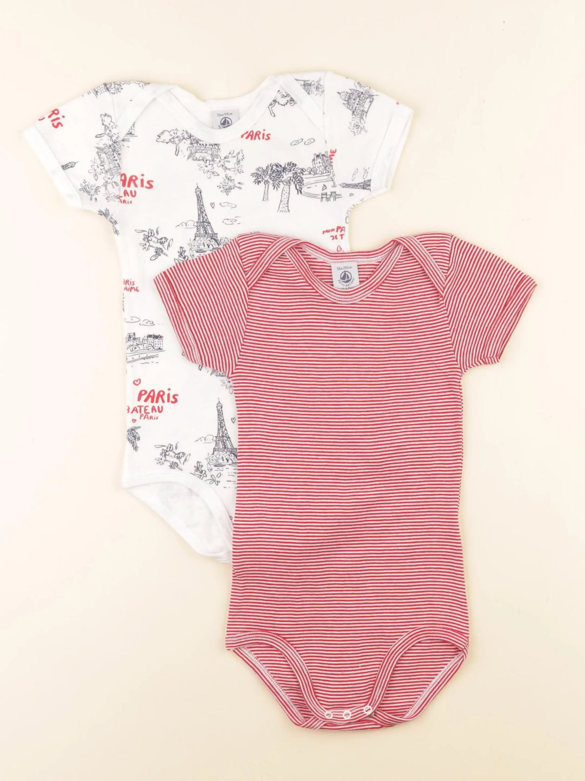Petit Bateau - lot de 2 bodies en coton multicolore - 36 mois