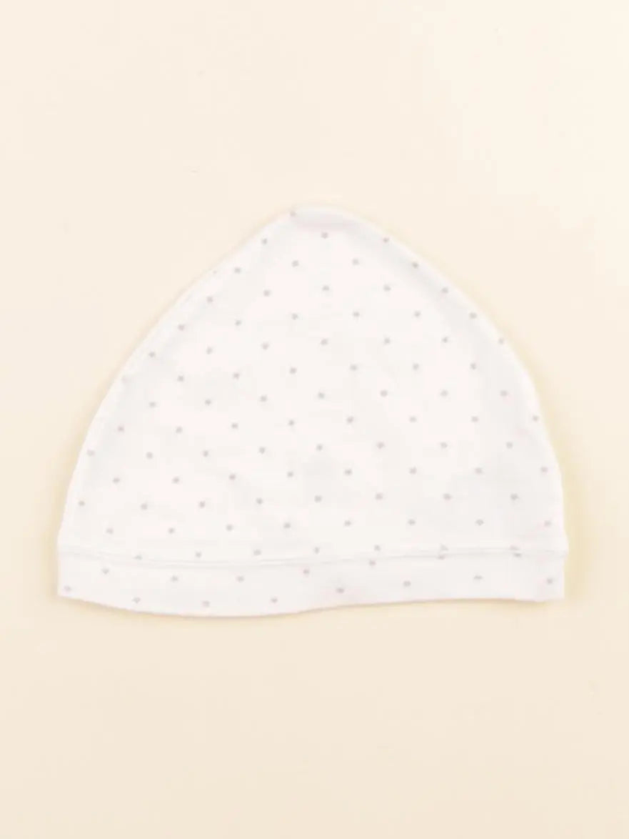 Petit Bateau - bonnet de naissance blanc, gris - 1/3 mois