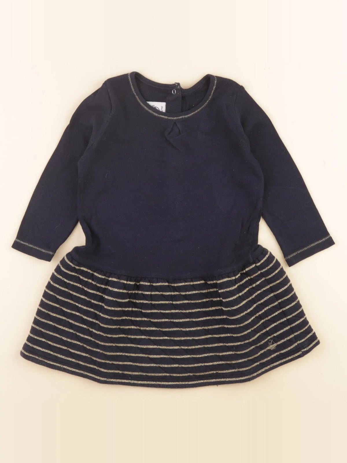 Petit Bateau - robe bleu, or - 18 mois