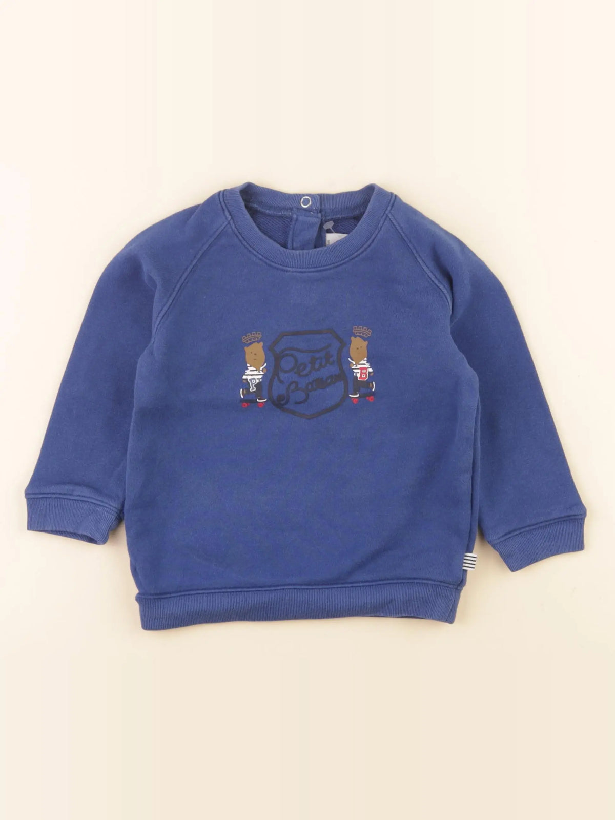Petit Bateau - sweat bleu - 18 mois