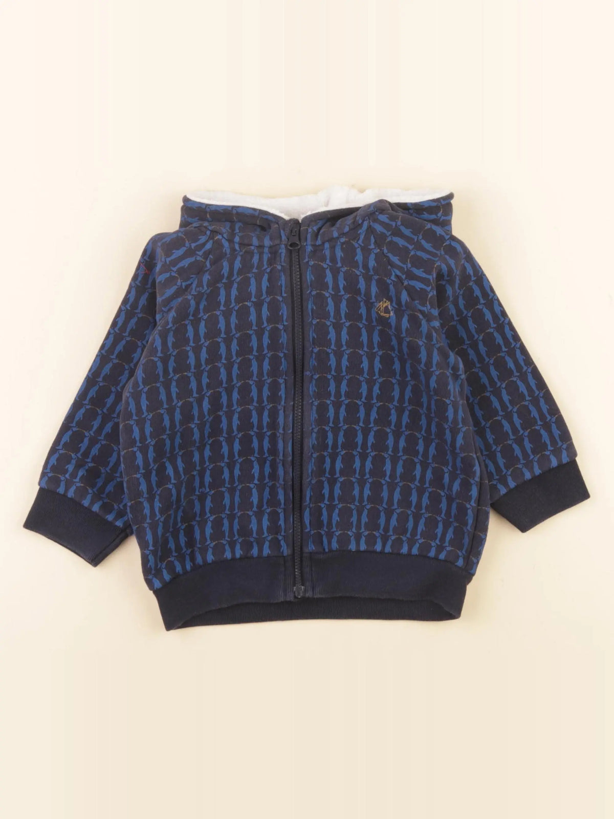 Petit Bateau - sweat bleu - 18 mois