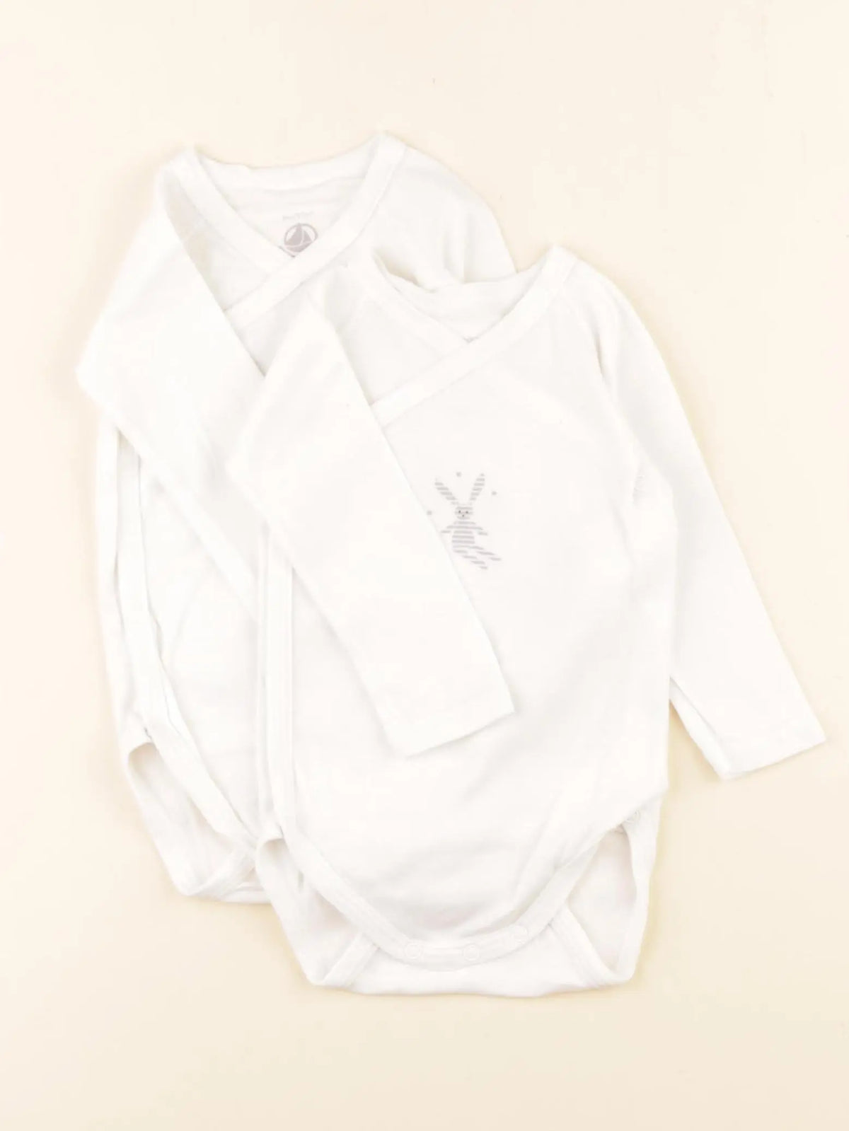 Petit Bateau - lot de 2 bodies en coton blanc - 6 mois