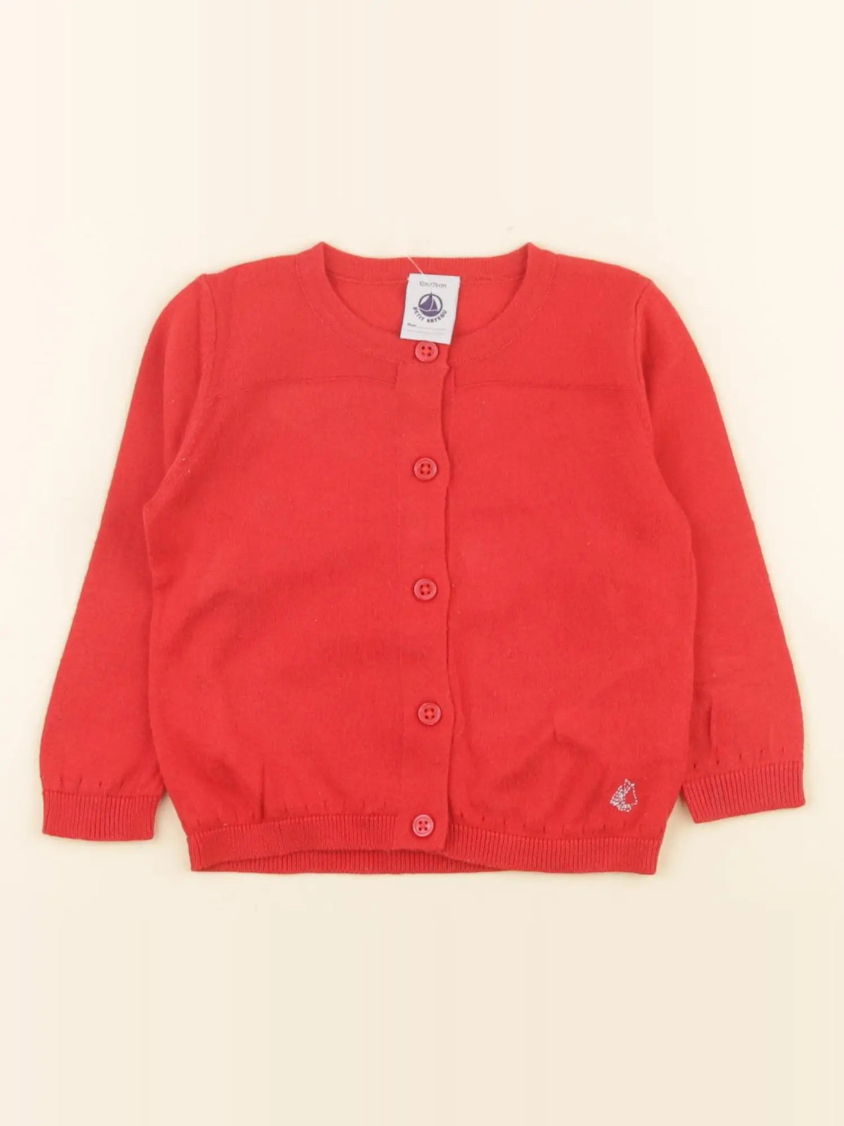 Petit Bateau - gilet rouge - 12 mois