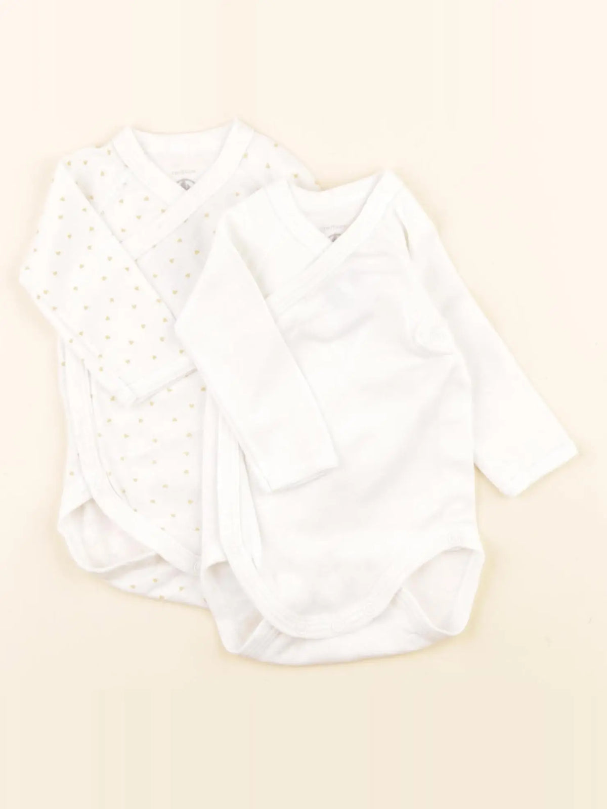 Petit Bateau - lot de 2 bodies en coton blanc - 1 mois