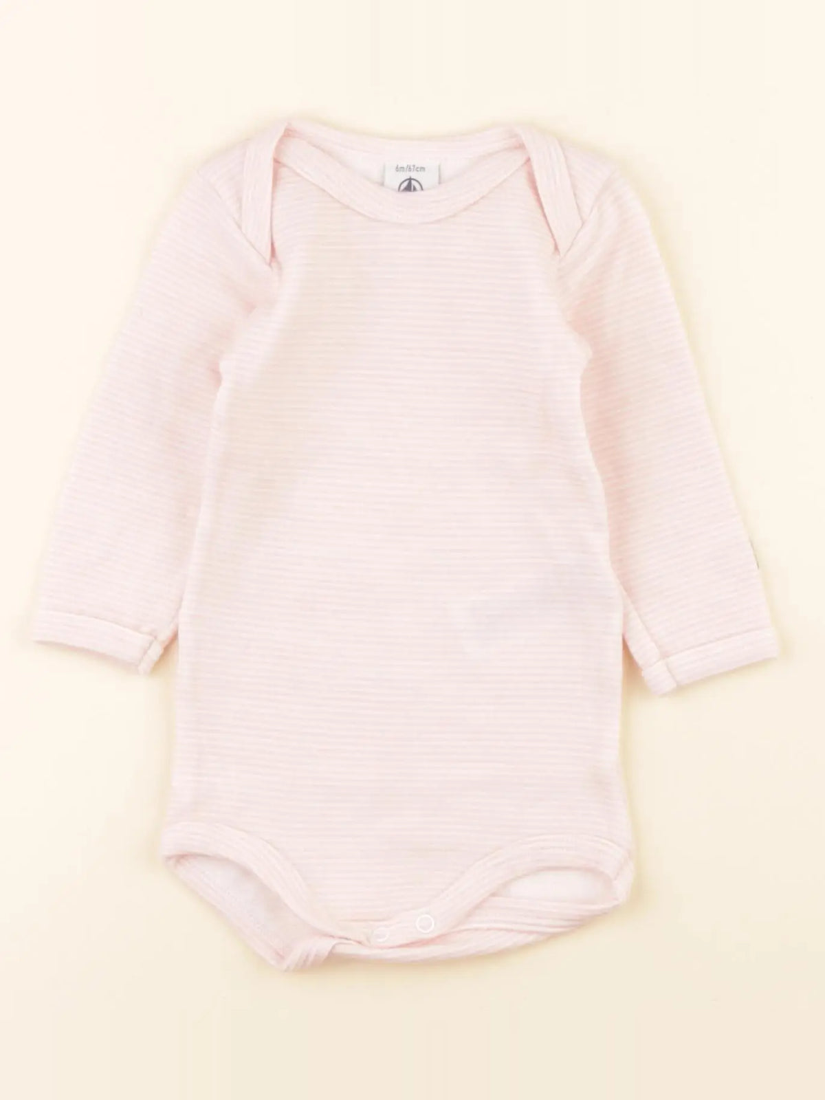 Petit Bateau - body en laine rose - 6 mois
