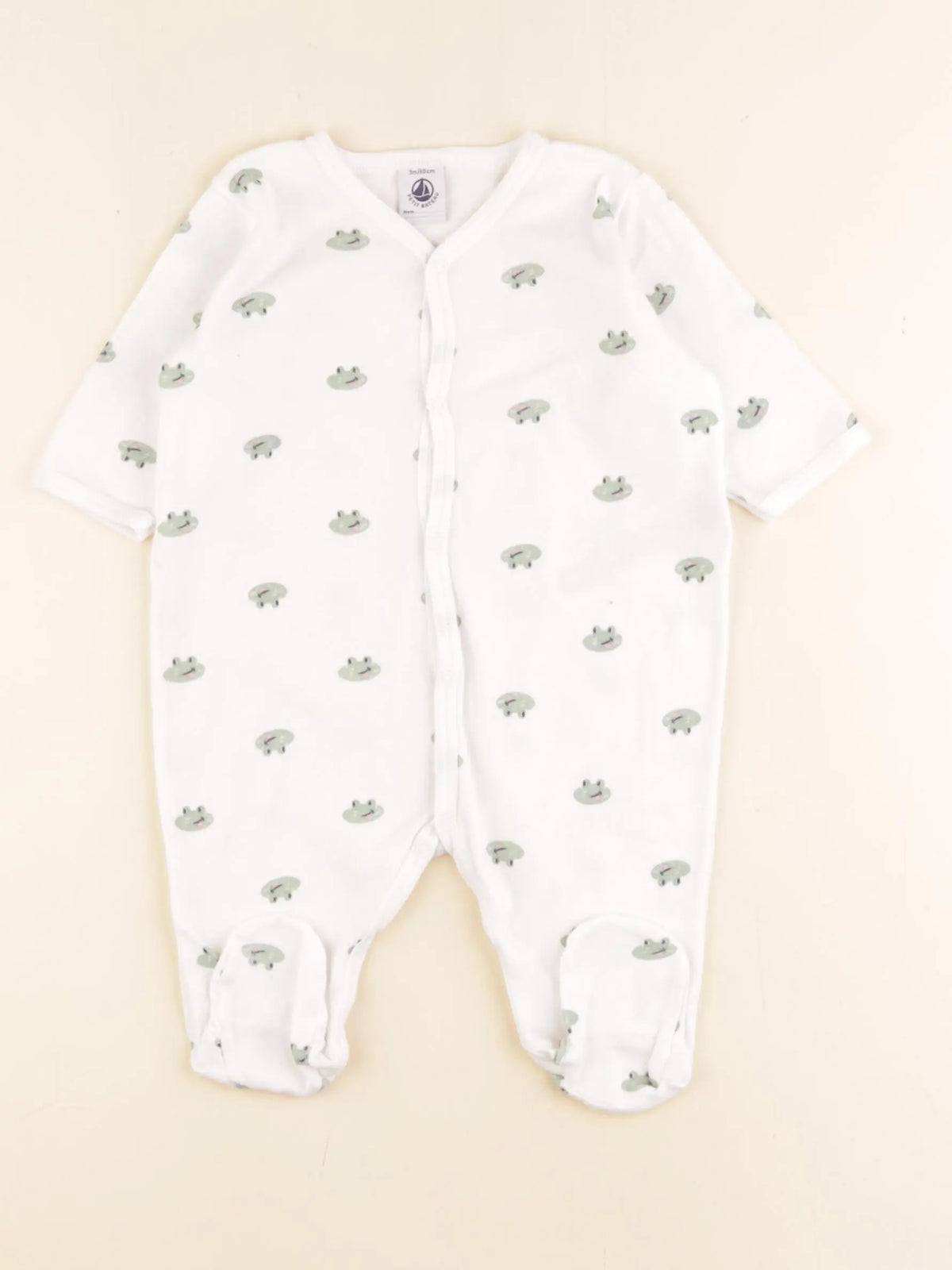 Petit Bateau - pyjama coton blanc - 3 mois