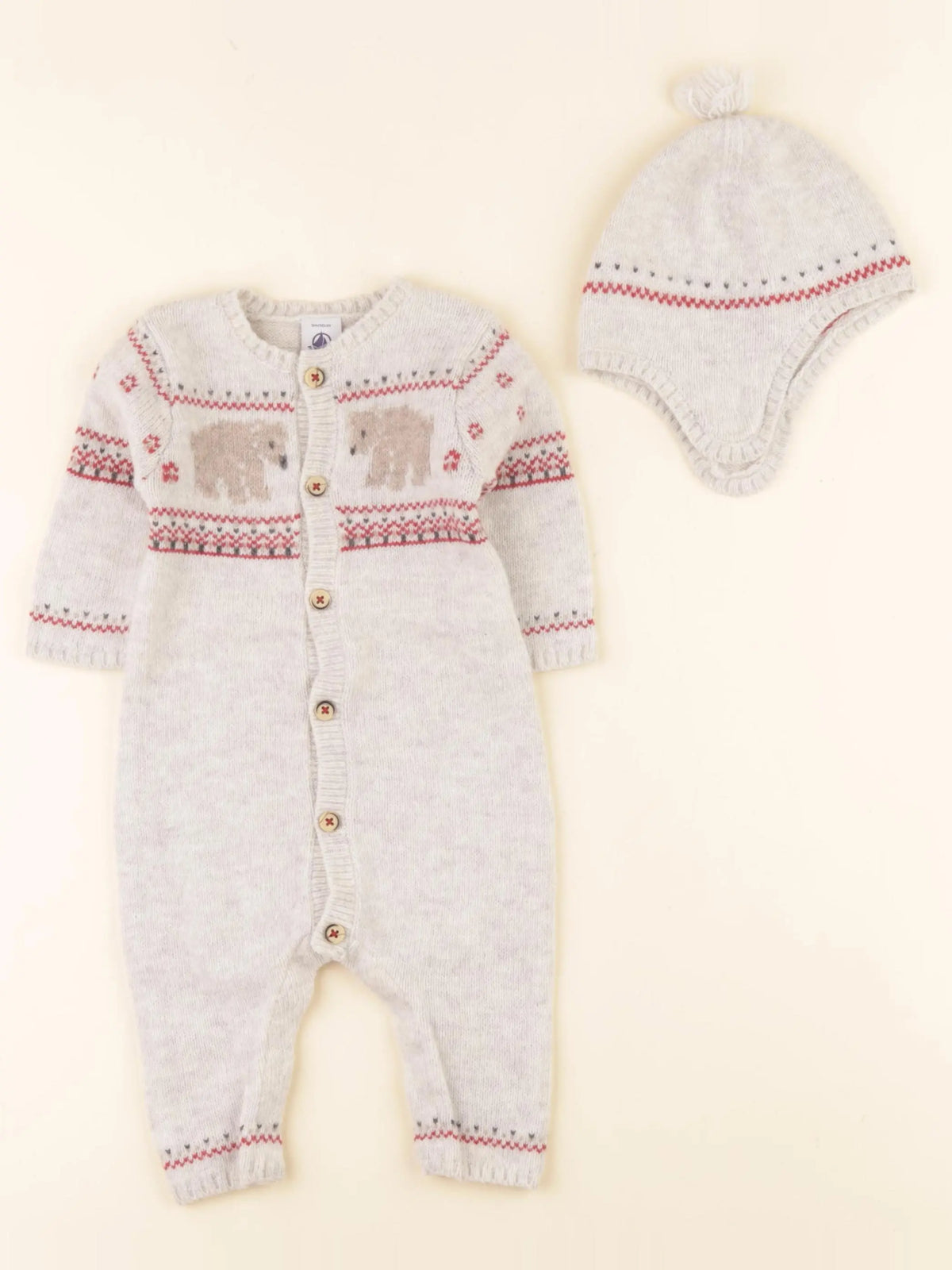 Petit Bateau - ensemble gris - 3 mois