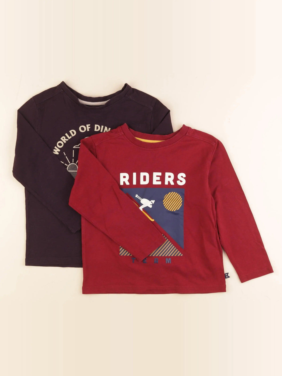 Okaidi - lot de 2 tee-shirts rouge, violet - 4 ans