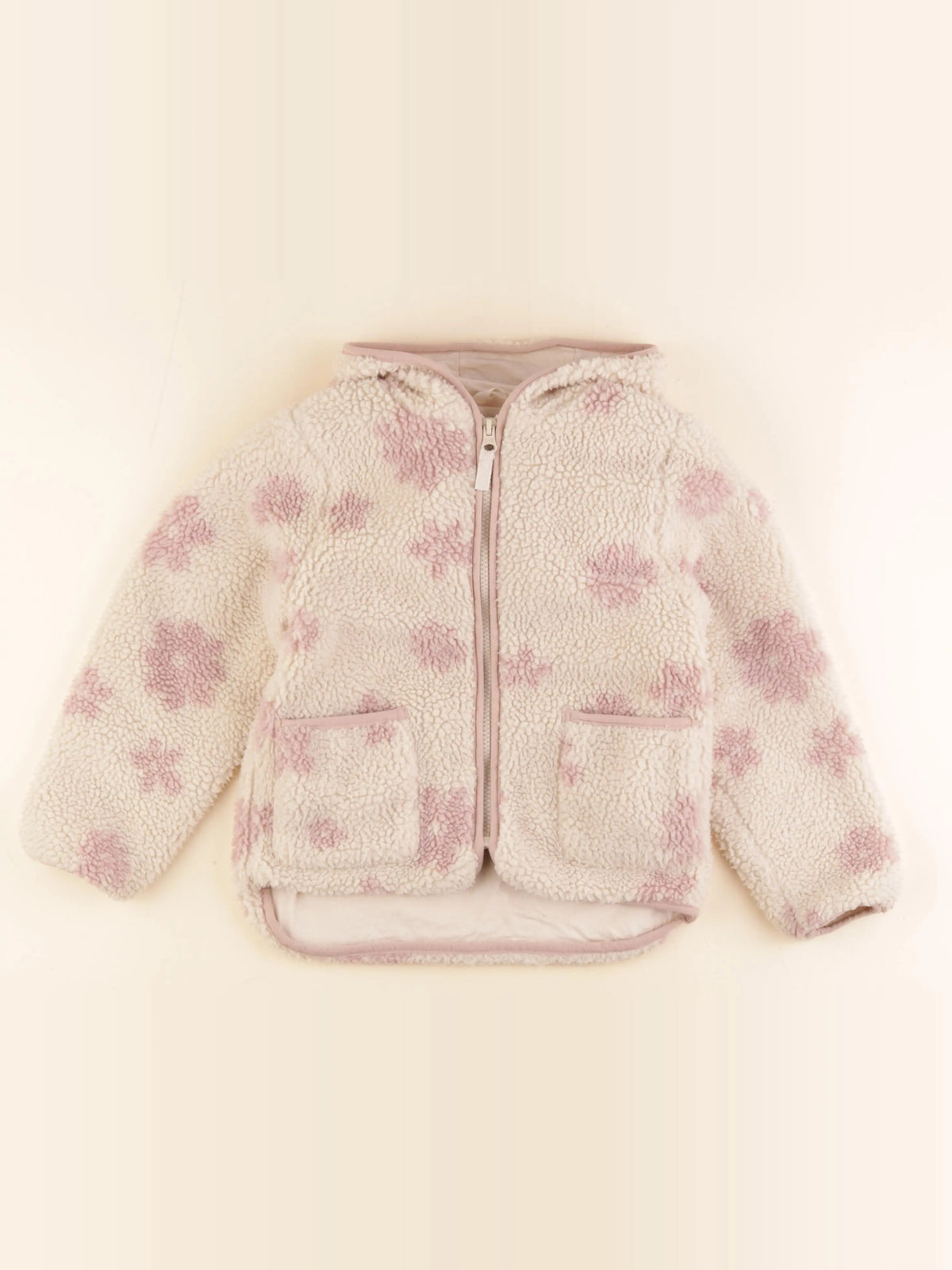 Vertbaudet - veste beige, rose - 7 ans