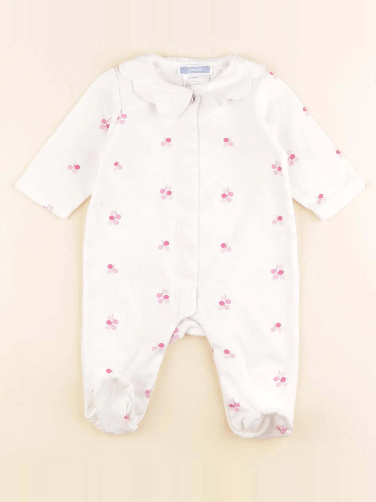 Jacadi - pyjama coton blanc, rose - 3 mois