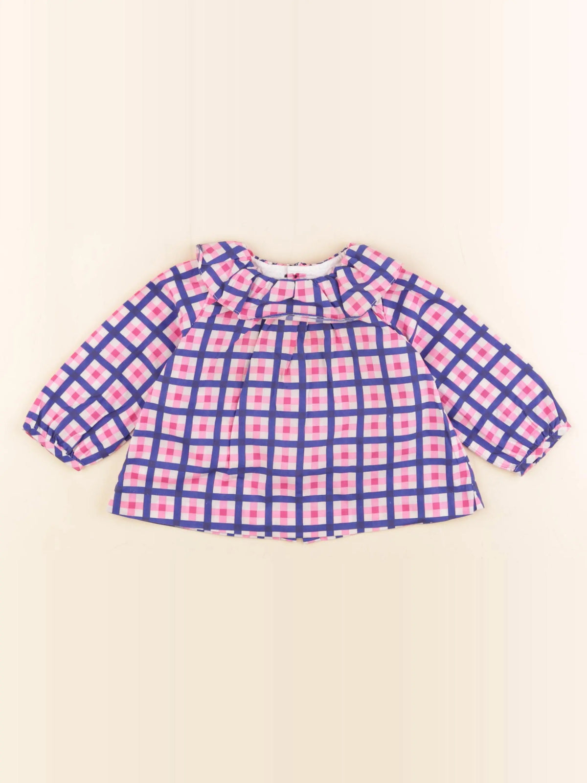 Jacadi - blouse bleu, rose - 12 mois
