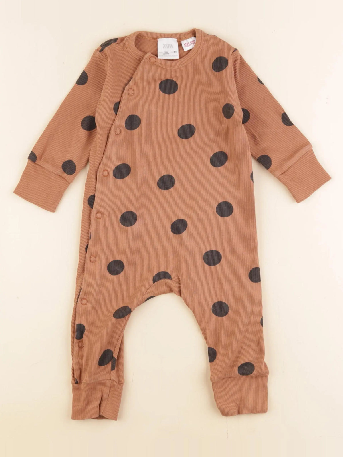 Zara - pyjama coton marron - 3/6 mois