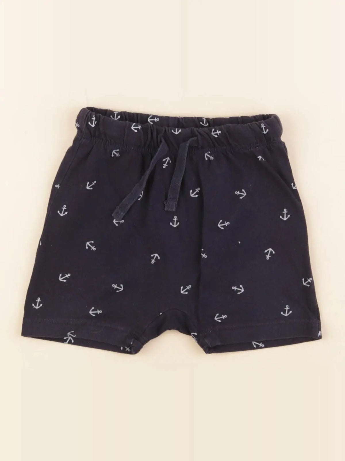 H&M - short bleu - 6/9 mois
